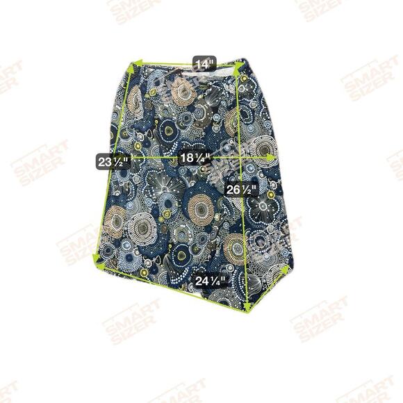 BCBGMAXAZRIA 2 Piece Set V-Neck Top Asymmetrical Skirt Navy Green Geo Print SZ M - Picture 13 of 13